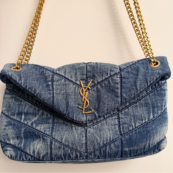 The Unbranded Brand Handbags - Designer Blue Denim Quilted Shoulder Bag